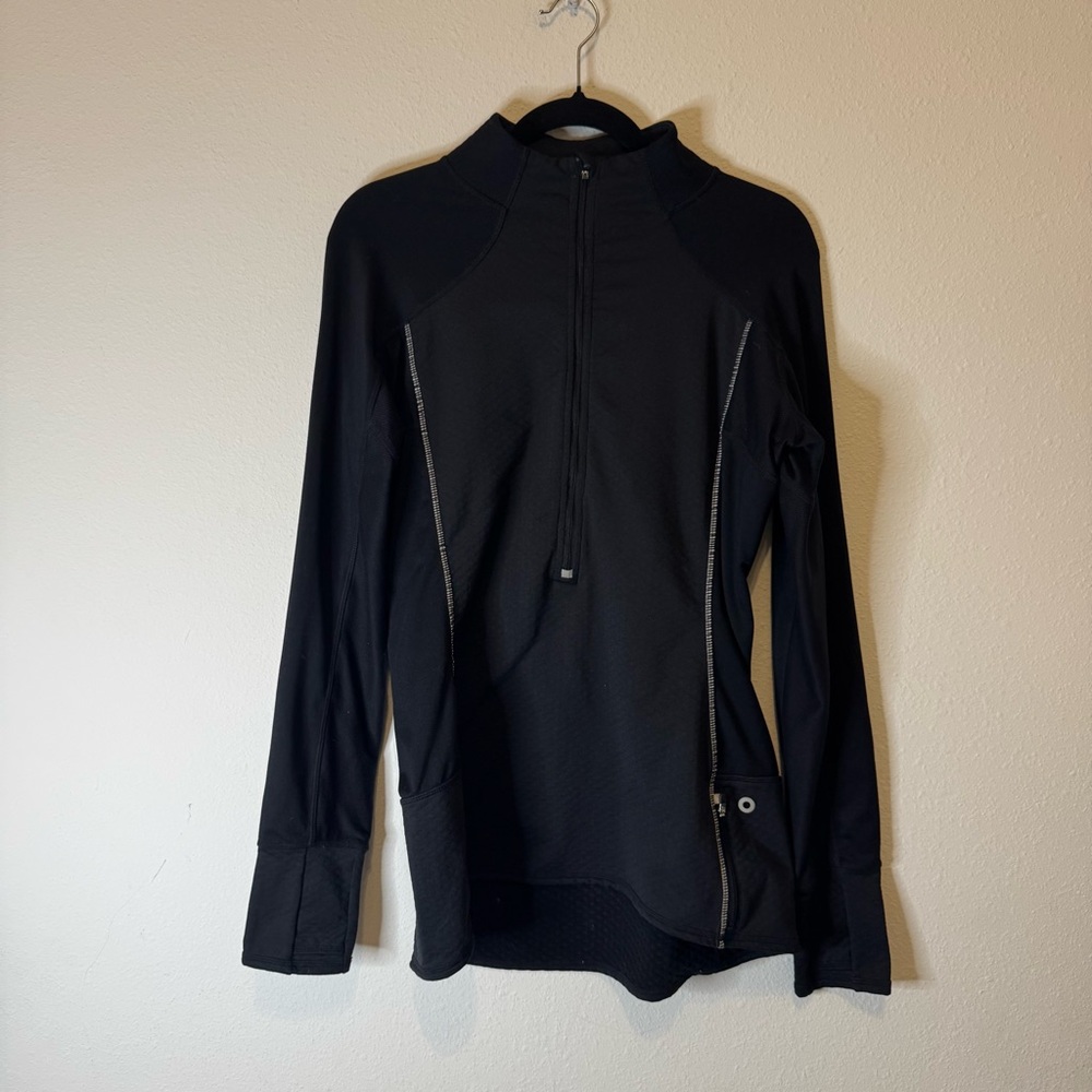 ATHLETA Women's Half Zip Black Pullover Running Jacket Size Large